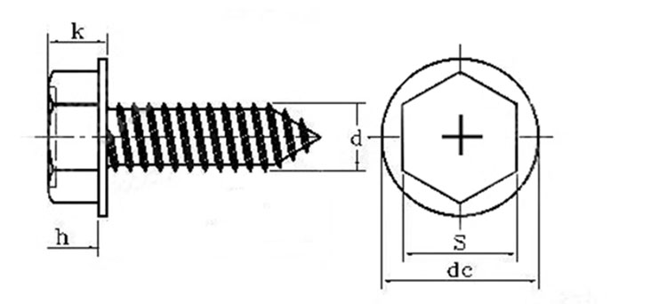 hex head metal roofing screws